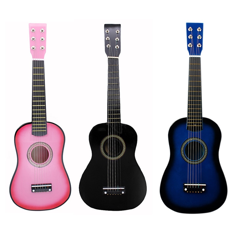 Guitarra acústica de 12 trastes y 6 cuerdas con púas y cuerdas para niños/principiantes, Mini AD-IRIN de 23 pulgadas