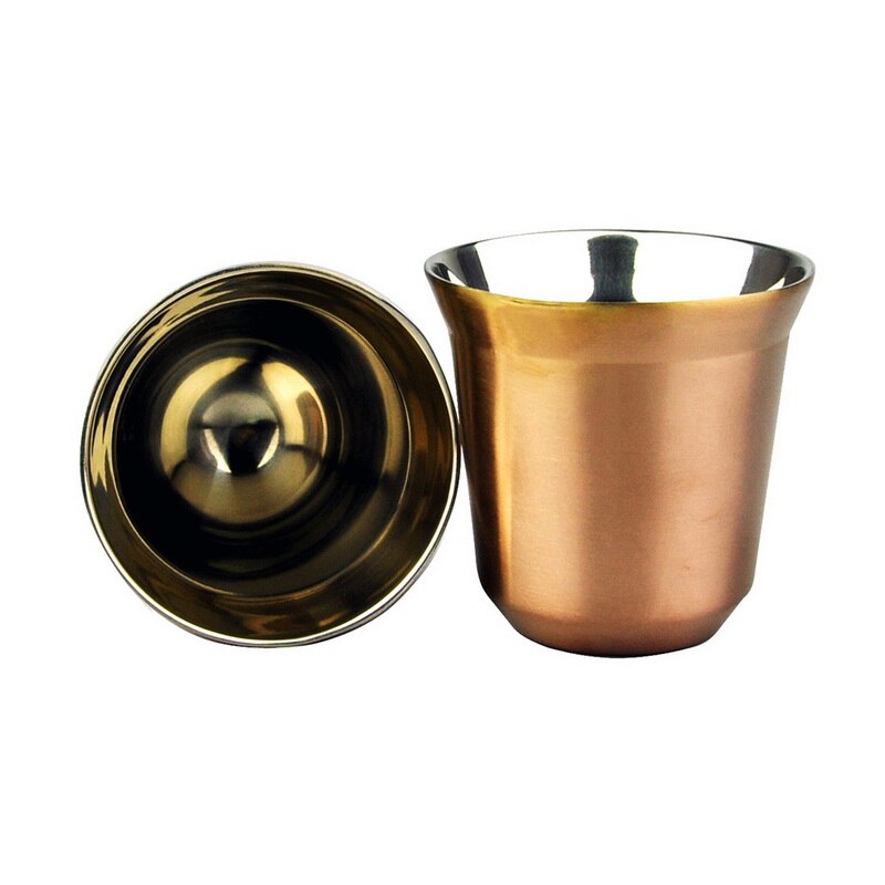 Espresso Becher Edelstahl draussen tragbar Tasse Doppel Zauberstab Reise Becher Vakuum Isolierte Kaffee Tasse Pulver Beschichtet heißer