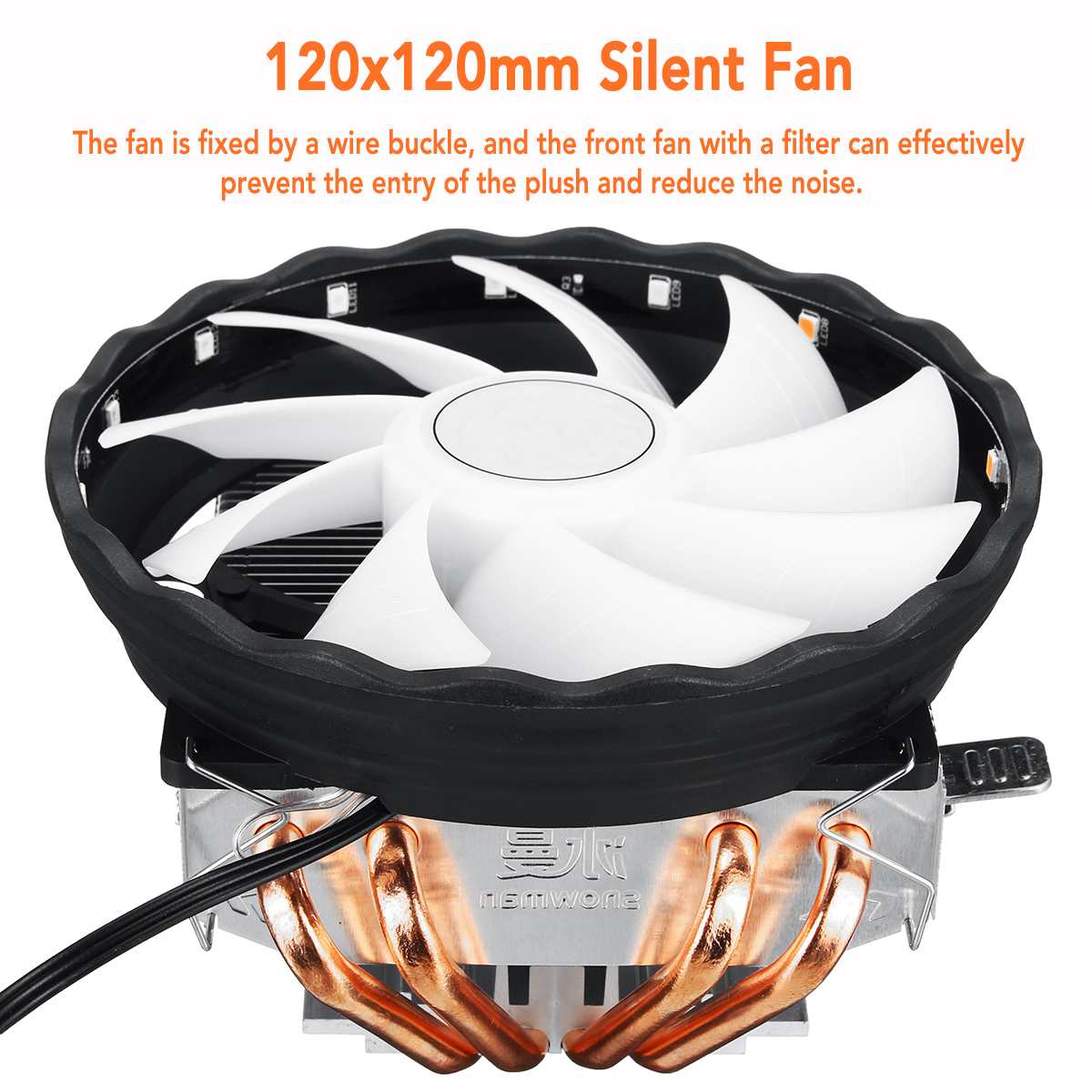 3pin/4pin Cpu Cooler Fan 4 Heatpipes Cooling Fan Heatsink Koeler Queit Fan Voor Intel 775/1150/ 1151/1155/1156/1366 Amd