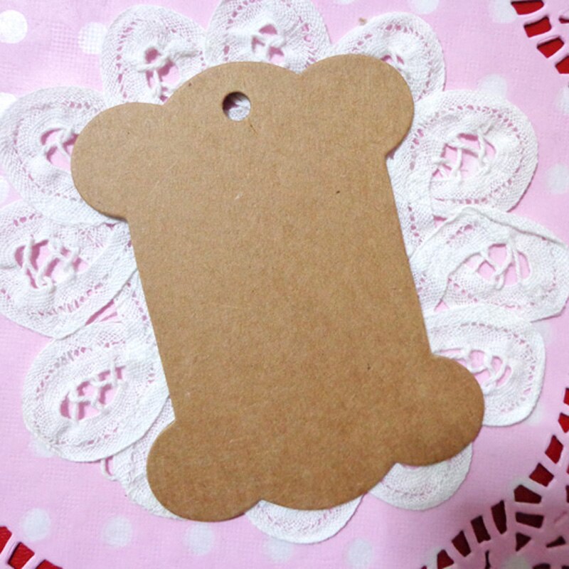 de cartón Retro en blanco Bobine Kraft Linda forma Bobine DIY tarjetas de papel negro 50 unids/lote