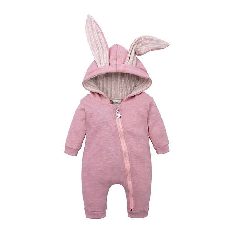 Geboren Baby Cartoon Rompertjes Baby Baby Herfst-Winter Outfits Kleding 3M-18M Jongens Meisjes lange Sleveed Costumnes Een Stuk: pink / 18m