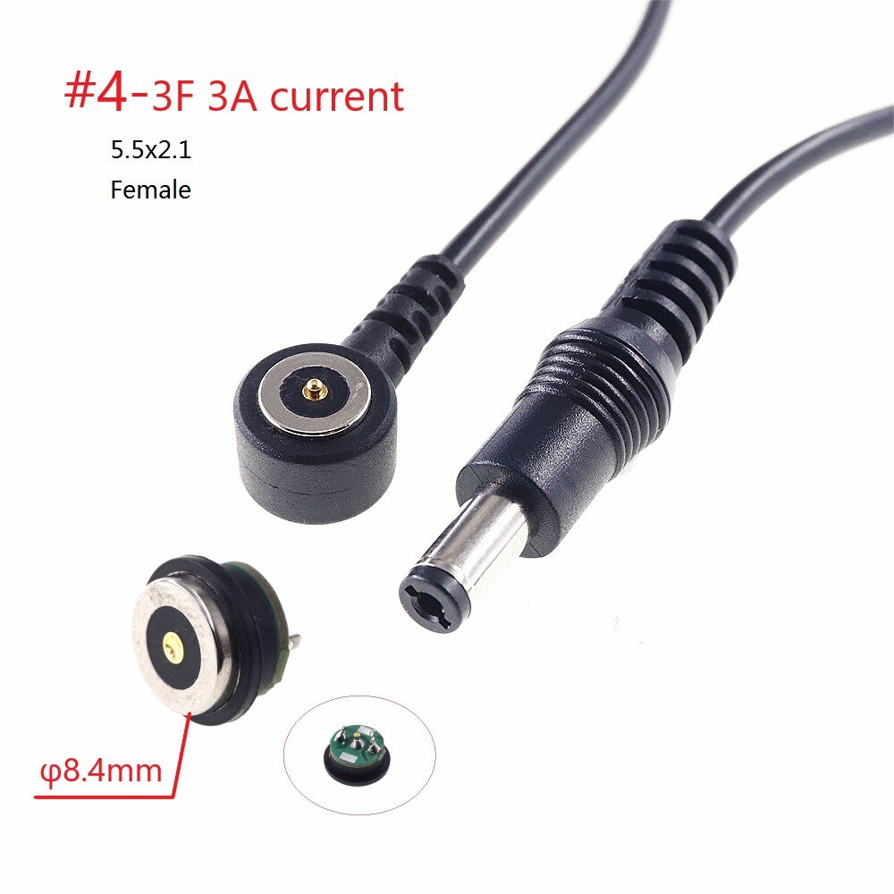 1 Set 8.5MM Diameter Magnetic Pogo Pin Connector Male Female 1 Pole Waterproof IPX7 Pogopin Board to Wire Power Charge 3A: DC5.5x2.1 F-PCB