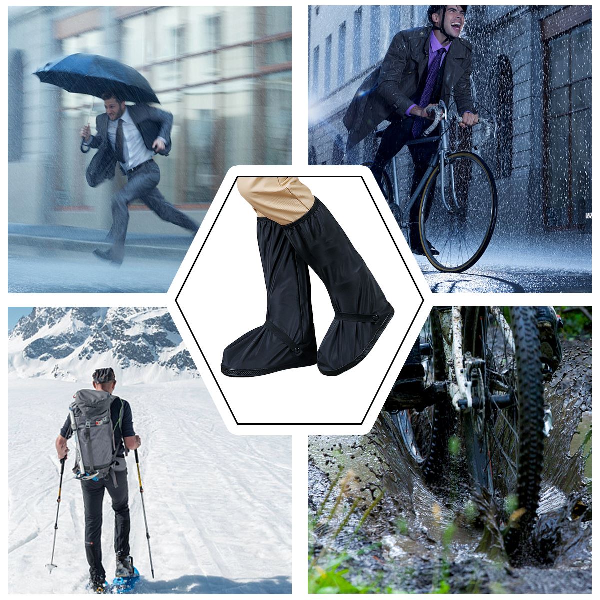 Varejo e atacado à prova dretail água tampas de sapato impermeável reutilizável motocicleta ciclismo bicicleta bota sapatos de chuva cobre com relectors