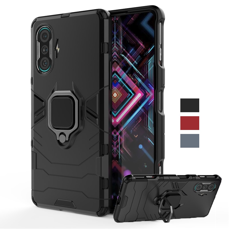 Funda de teléfono para Xiaomi Redmi K40 Gaming, carcasa con anillo magnético y soporte, a prueba de golpes, Armadura