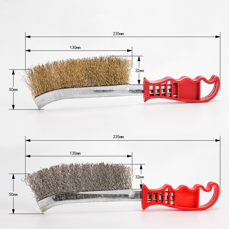 Steel Wire Brush with Plastic Handle Rust Removal Cleaner Polishing Hand Tools