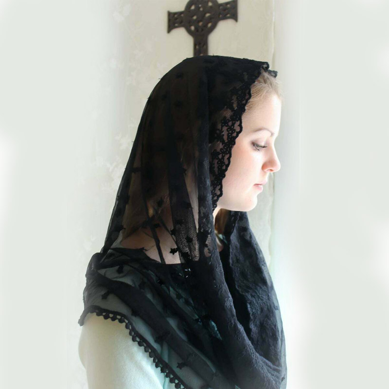 2020 Avorio Nero di Cerimonia Nuziale Del Capo Musulmano Del Merletto Delle Signore Dello Scialle Della Sciarpa da Sposa Mantiglie per La Chiesa di Nozze Velo di Pizzo Cattolica