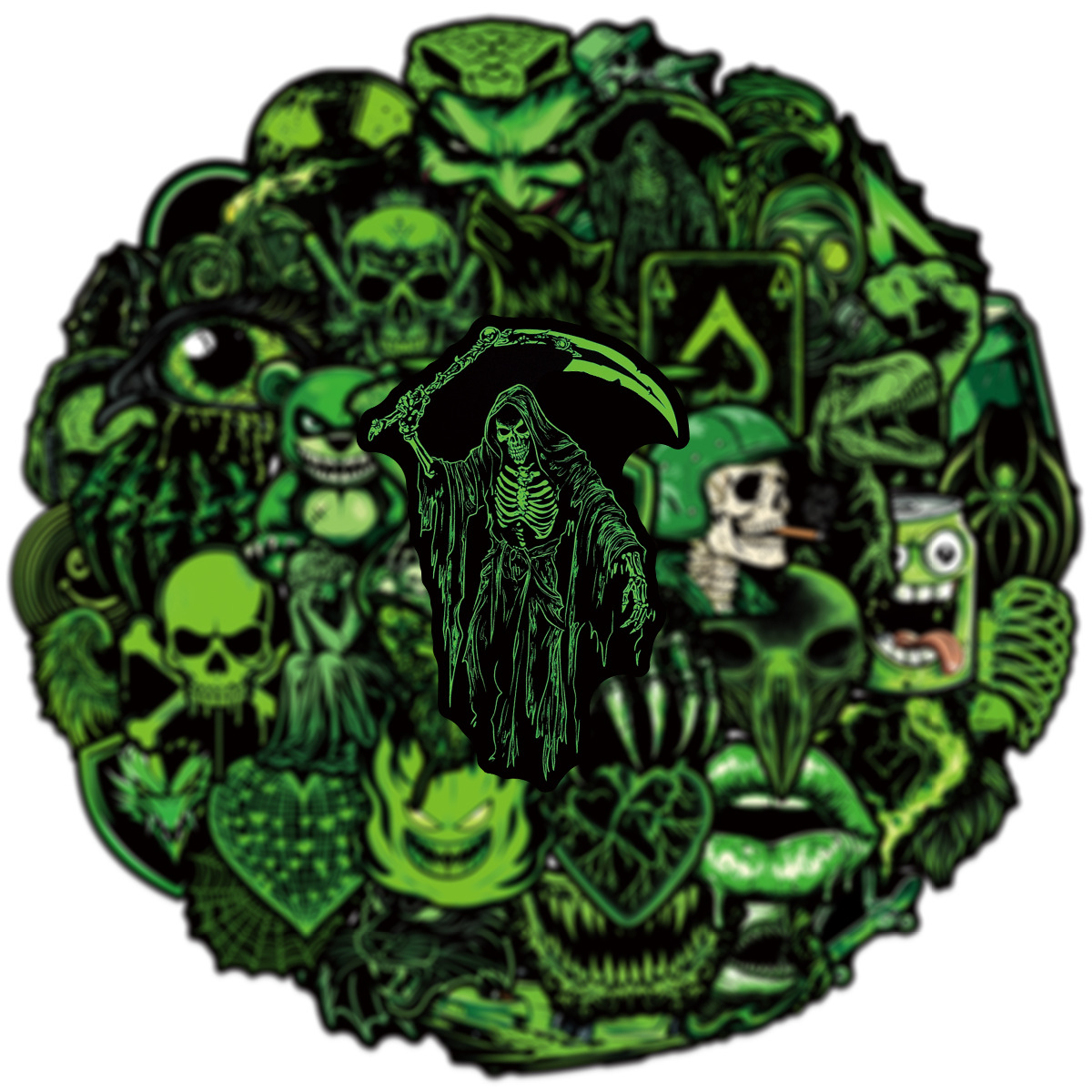 50Pcs Horror Monster Stickers Cool DIY Stickers Scrapbooking Phone Luggage Waterproof Decals