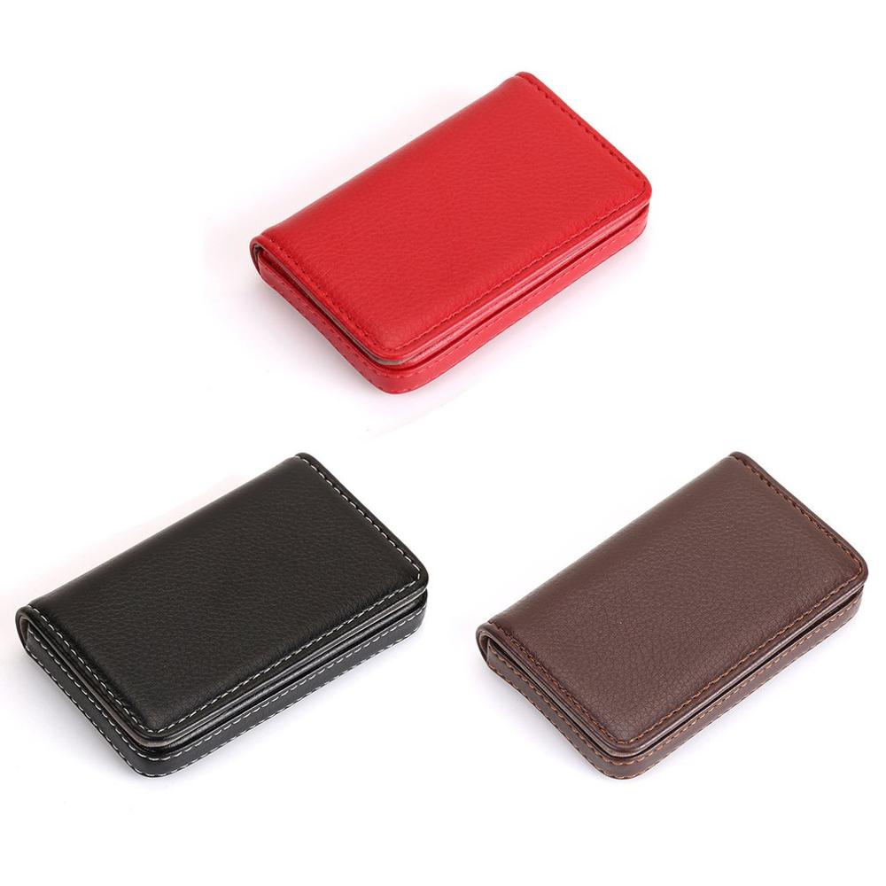 Portable Mini Magnetic Card Holder Bag Business Card Package PU Card Case For ID Cards Credit Cards