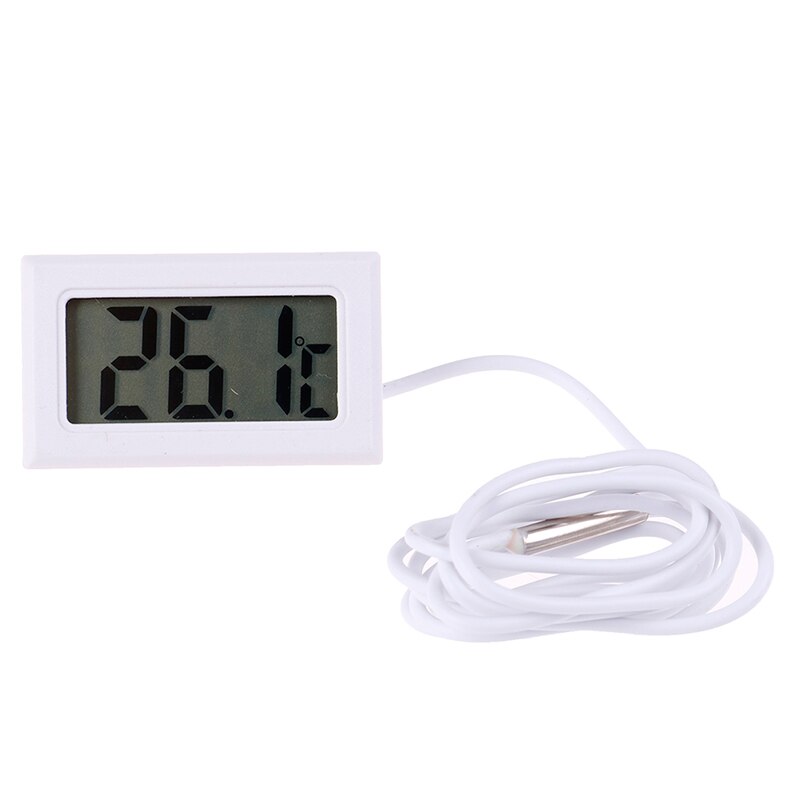 1Pc Digital LCD Display Thermometer Temperature Meter Temp Sensor With Probe: White
