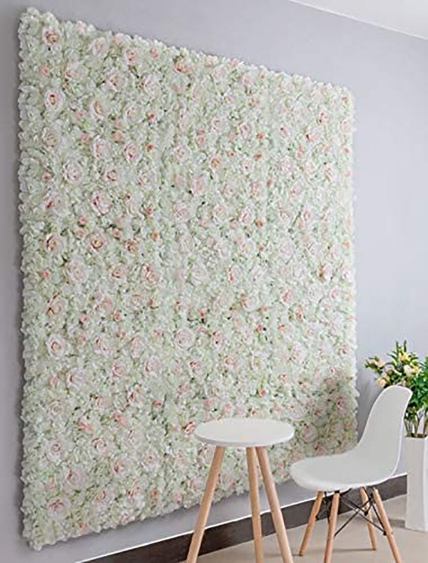Artificial Flower Wall Panels Flower Wall Mat Silk Rose Flower Panels for Backdrop Wedding Wall Decoration