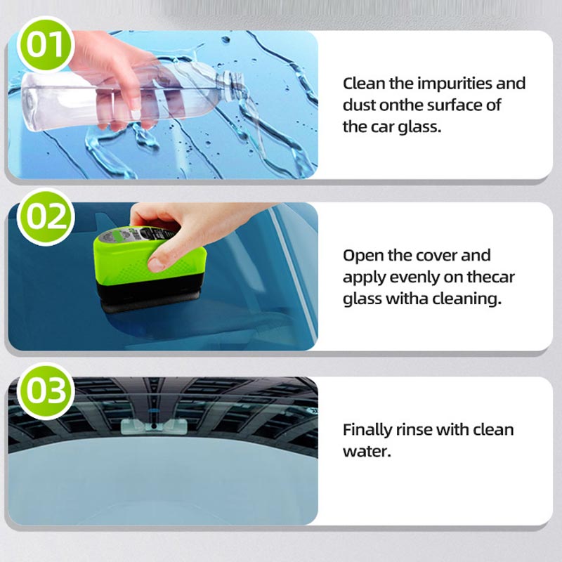 150ml Automotive Car Oil Film Cleaning Brush Windshield Glass Oil Film Cleaner Portable Oil Film Remover for Car Cleaning Tools