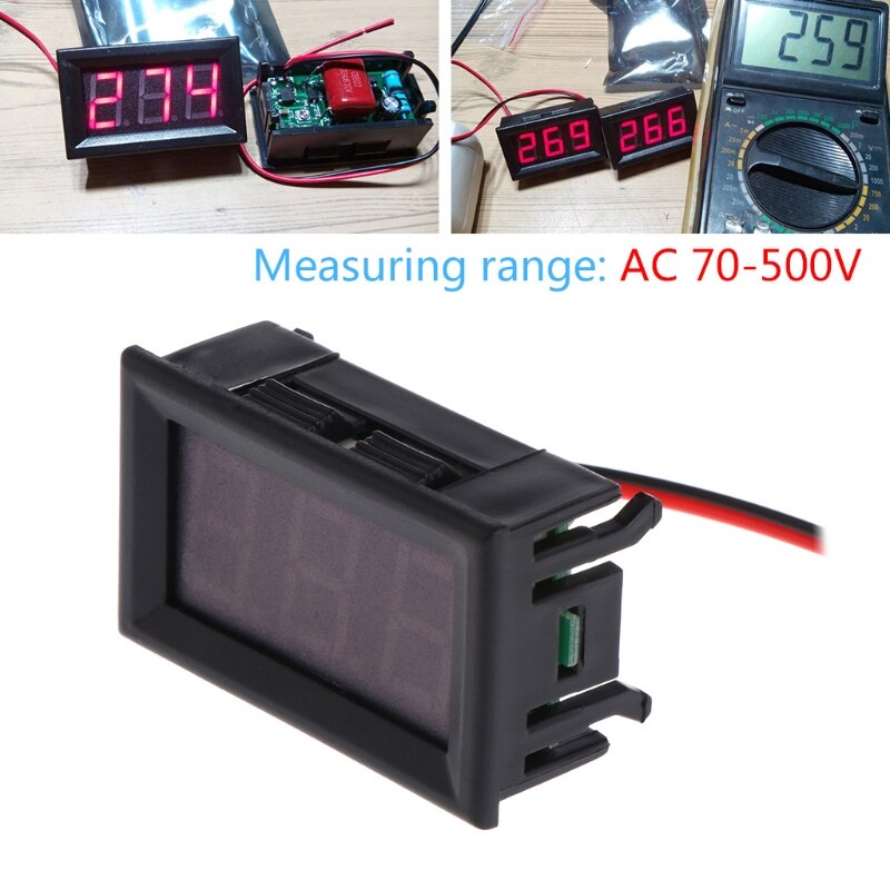 Ac 70-500V Digitale Voltmeter 0.56 Inch Rode Led 2 Draad Volt Voltage Test Meter 270E