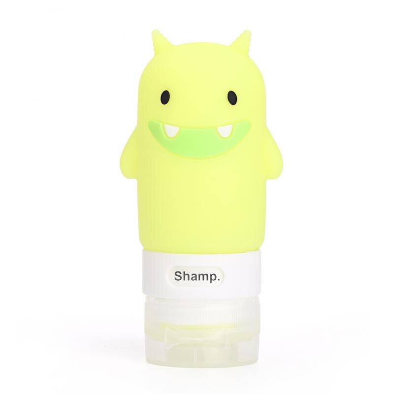 1Pcs Cute Silicone Refillable Bottle Travel Bottle Press For Lotion Shampoo Cream Gel Cosmetic Squeeze Containers Storage Bottle: Green Monster 60ml