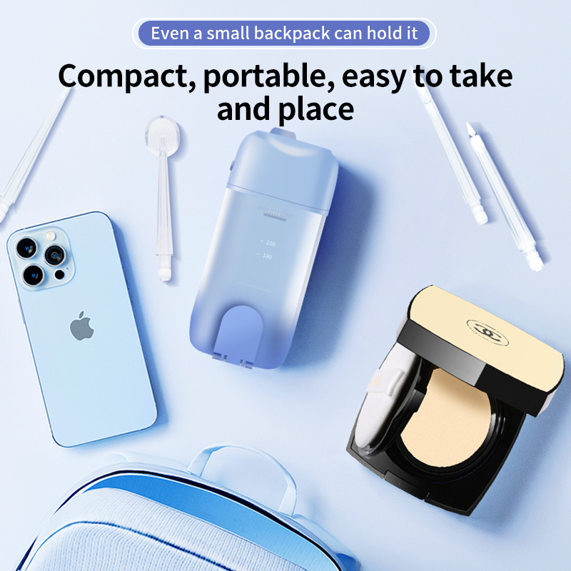 Irrigateur buccal portable aste par USB, hydropulseur dentaire, jet d'eau, cure-dents, 4 embouts, 200ml, machine à laver la bouche