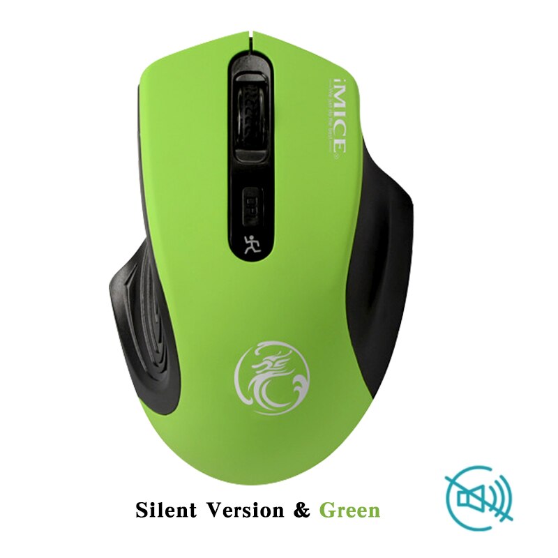 iMice Computer Mouse Wireless Mouse for Laptop PC Silent Mouse USB Ergonomic Mause 4 Buttons Optical 2.4GHz 2000 DPI Mice: Green Silent Click