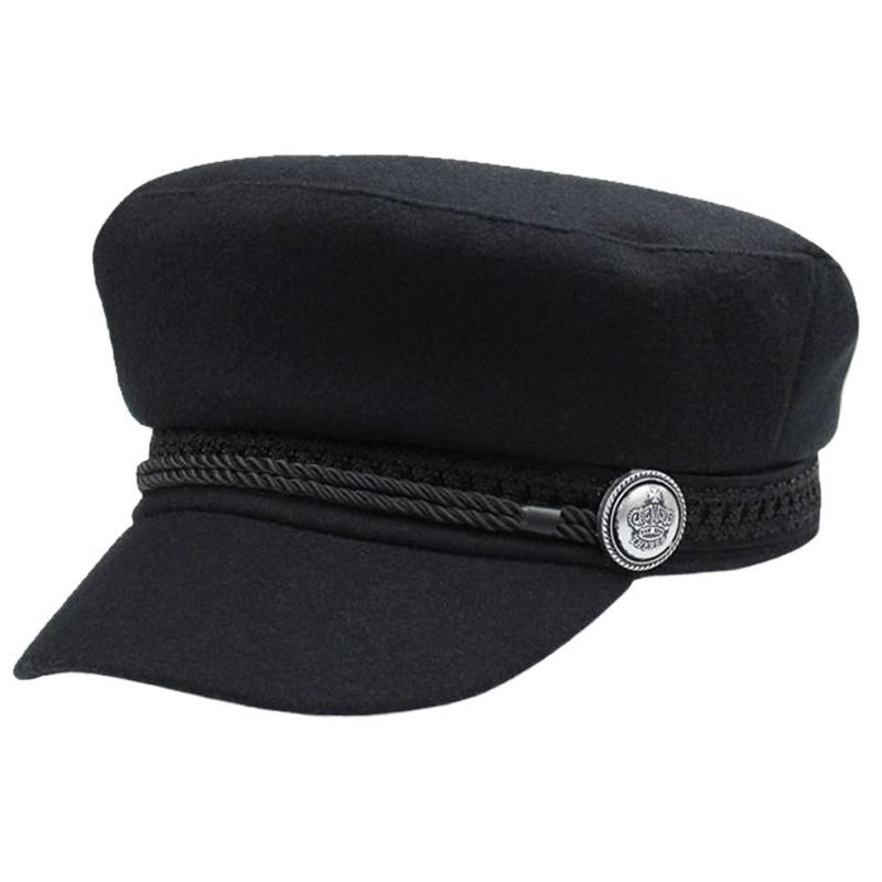 Kvinder mænd bomuld afslappet stil strenge hængslet knap golf kasket stilfuld retro metal ornament hat baretter fransk hat