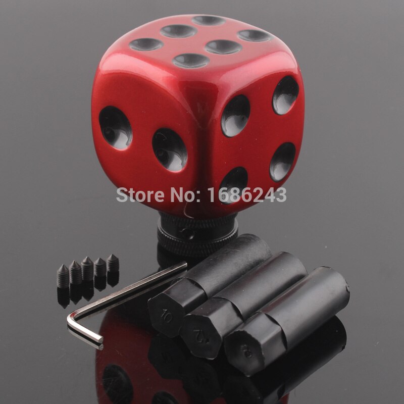 Universal 1/2" Car Lucky DICE GEAR Shifter Shift Lever Knob set