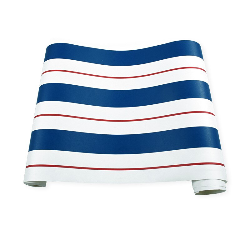 Britse Stijl Behang Verticale Strepen Mediterrane Stijl Eenvoudige Moderne Vliesbehang Slaapkamer