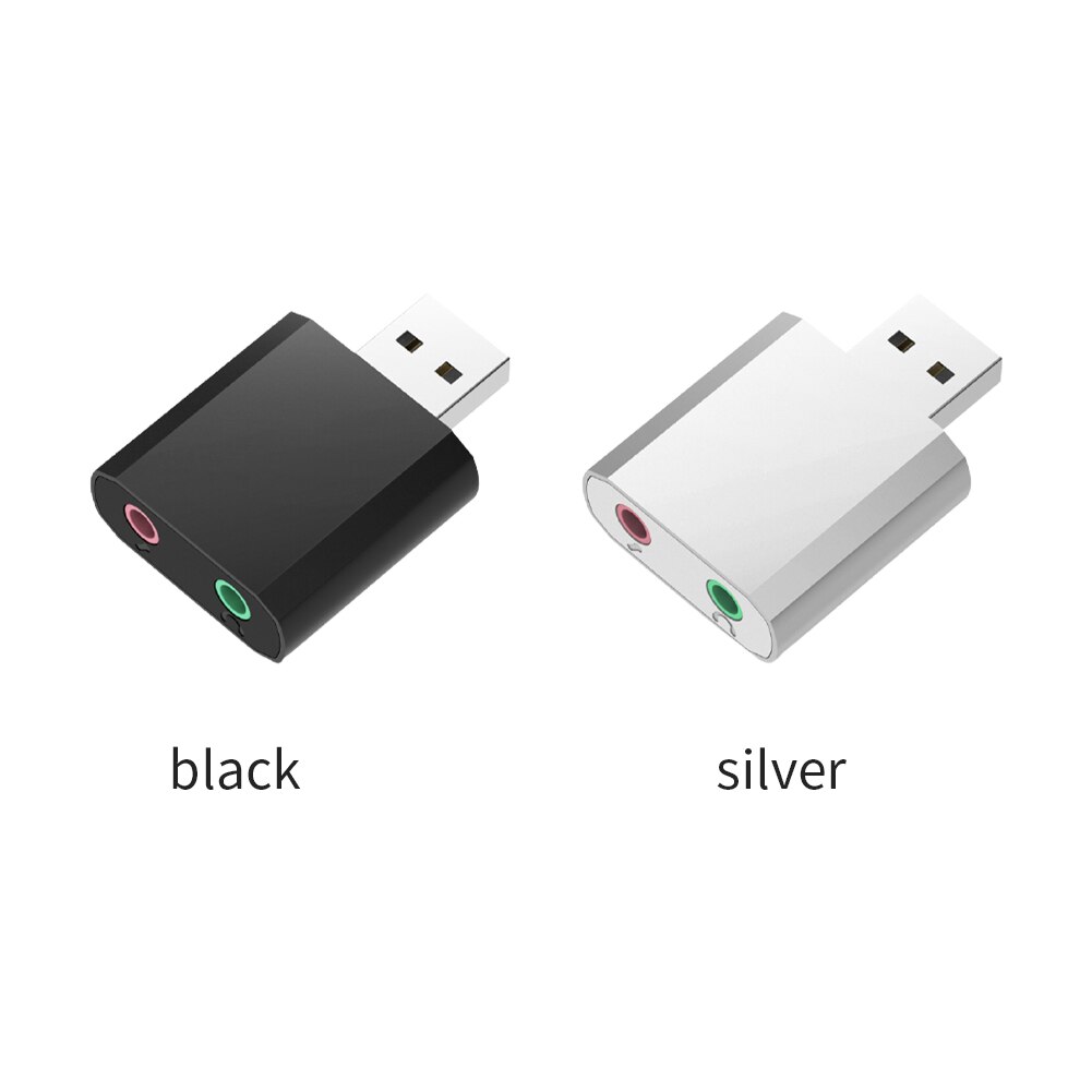 Sound Adapter Computer Geen Drivers Nodig Laptop Aluminium Externe Stereo Usb Audio Card Ruisonderdrukking Chip Dubbele Gat