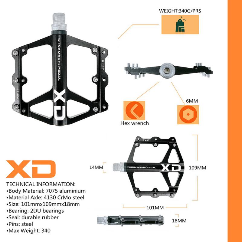MTB Pedals Bicycle Pedals 9/16 Inch Spindle Universal Cycling Pedals CNC Aluminium Alloy Lightweight Bike Pedals