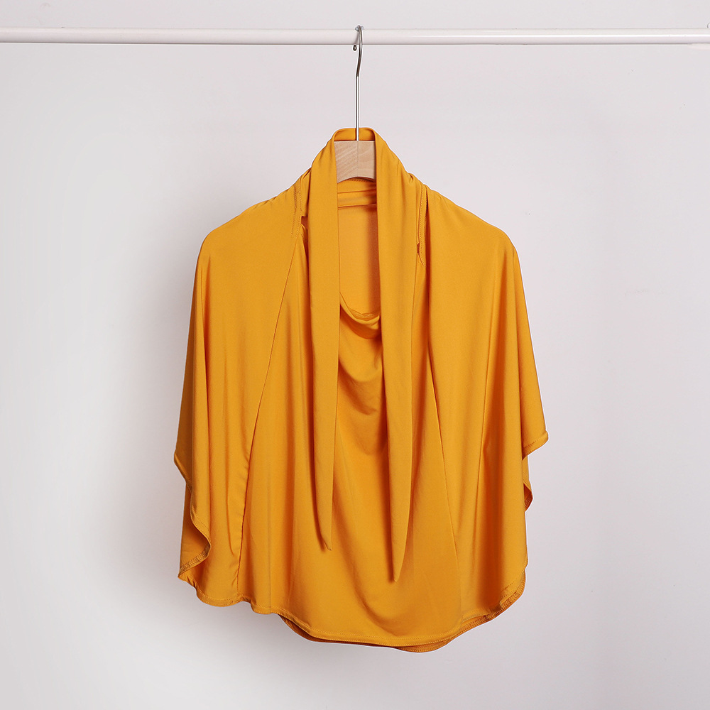 Ramadan Spring Summer Breathable Ironless Hijabs Long Instant Hijab Woman Ready To Wear With Face Masks Ready to Wear Hijabs: light oliver