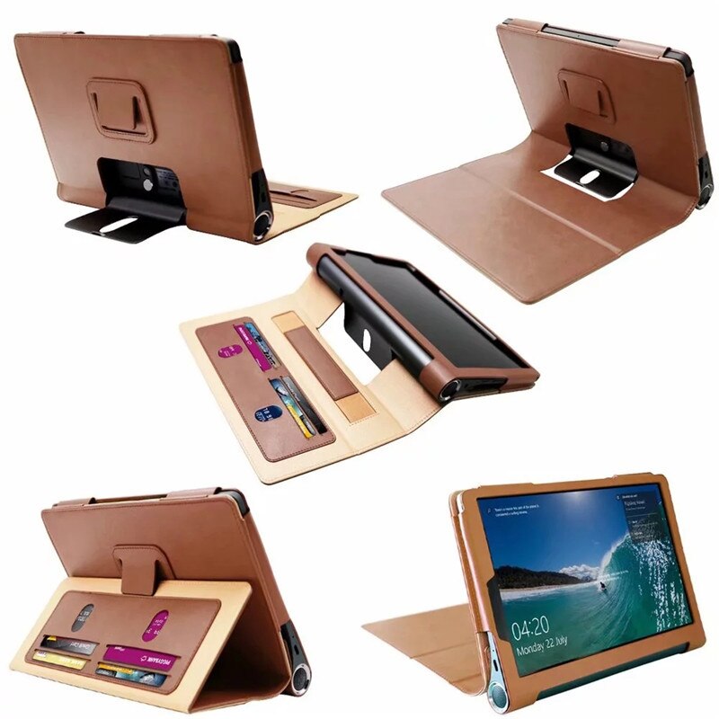 Funda de tableta para Lenovo Yoga Smart Tab 10,1, carcasa de cuero de lujo YT-X705F, con soporte, abatible, para Lenovo Yoga Tab 5