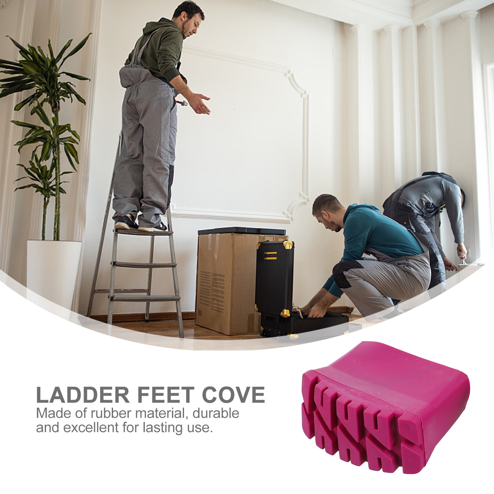 4pcs Ladder Leg Rubber Pads Non-skid Ladder Feet Covers Folding Ladder Feet Pads