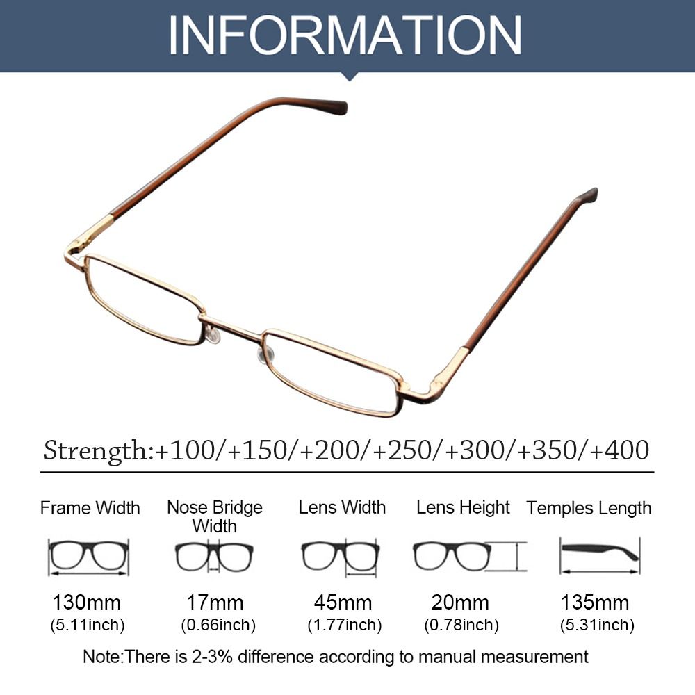 Gafas de lectura elegantes con protección ocular, gafas cuadradas de Metal ultraligeras, gafas para presbicia para hombres y mujeres