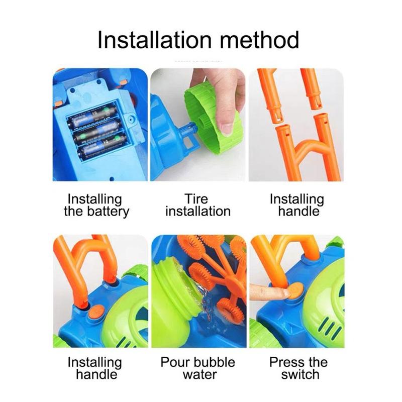 Kreative Blase Maschine Hause Garten Interaktive Hand Schieben Maschine Automatische Outdoor Baby Auto Gebläse Blase Maker Zu R9K2