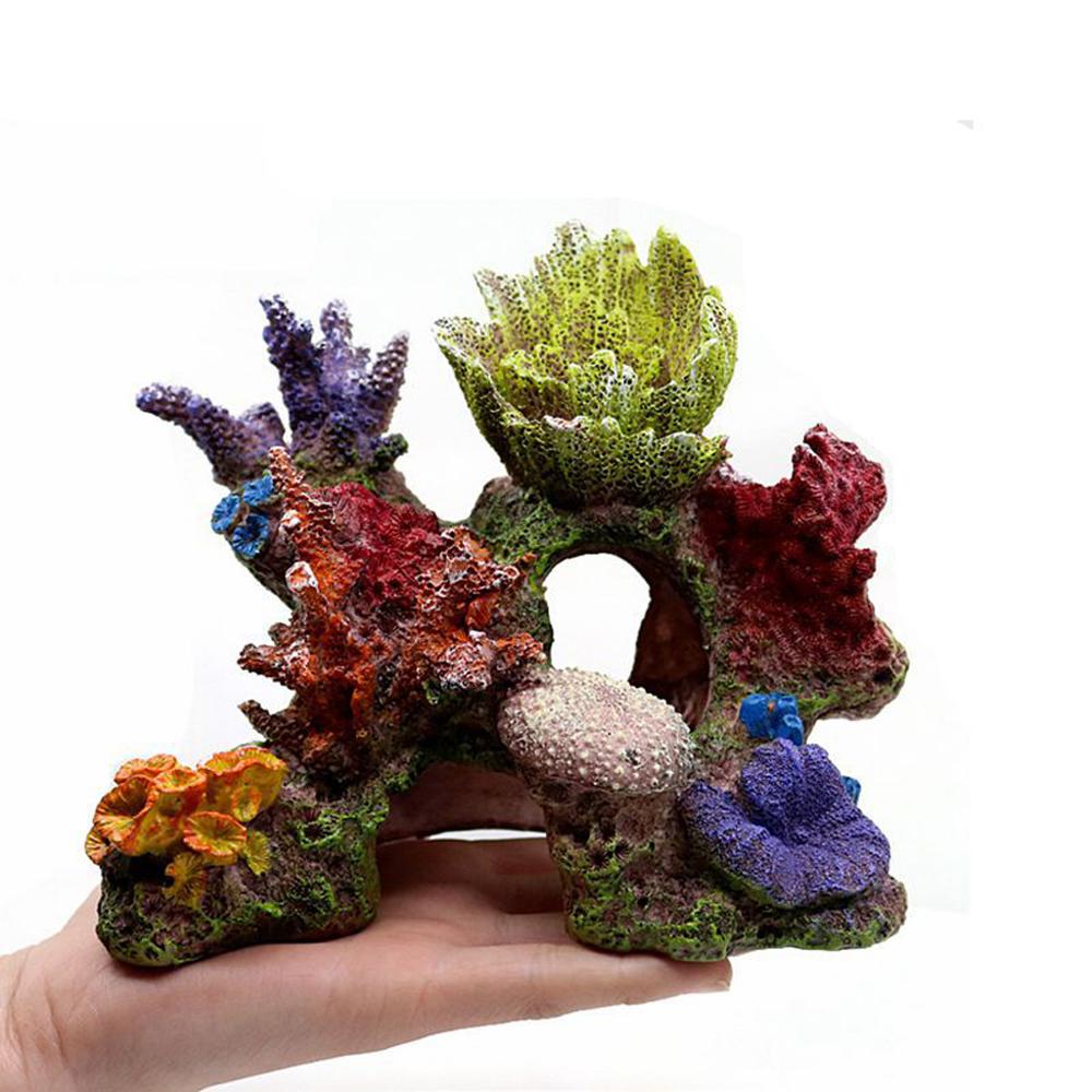 Quarium decoration ympäristöt luola elävä riutta kalasäiliö hartsi koralli akvaario
