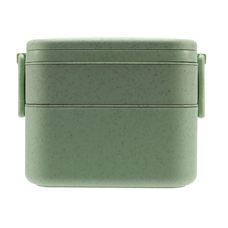 Lunchbox van tarwestro, dubbel rooster, draagbare lunchbox voor studenten, verzegelde lunchbox voor op het werk