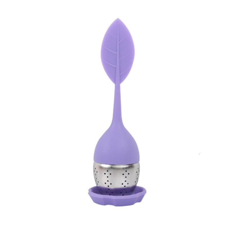 Leaf-Shape Tea Filter Tea Infuser Stainless Steel Tea Ball Tools Tea Strainer Brewing Device Herbal Spice Filter Kitchen Gadgets: Purple 