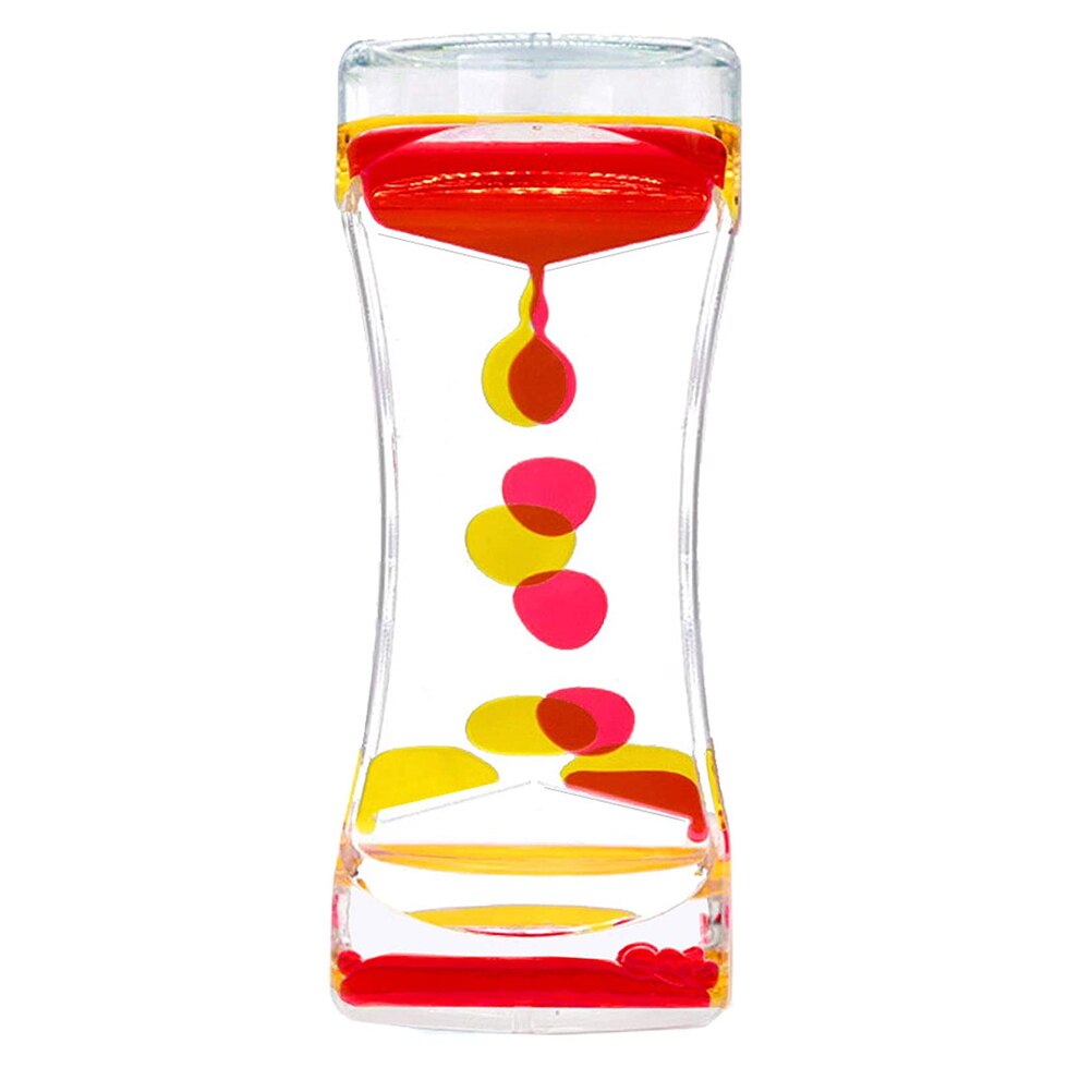 2Pcs Kleurrijke Liquid Timer Zandloper Taille Vorm Olie Zandloper Vloeibare Motion Bubble Bureau Kinderen Speelgoed Volwassenen Woondecoratie