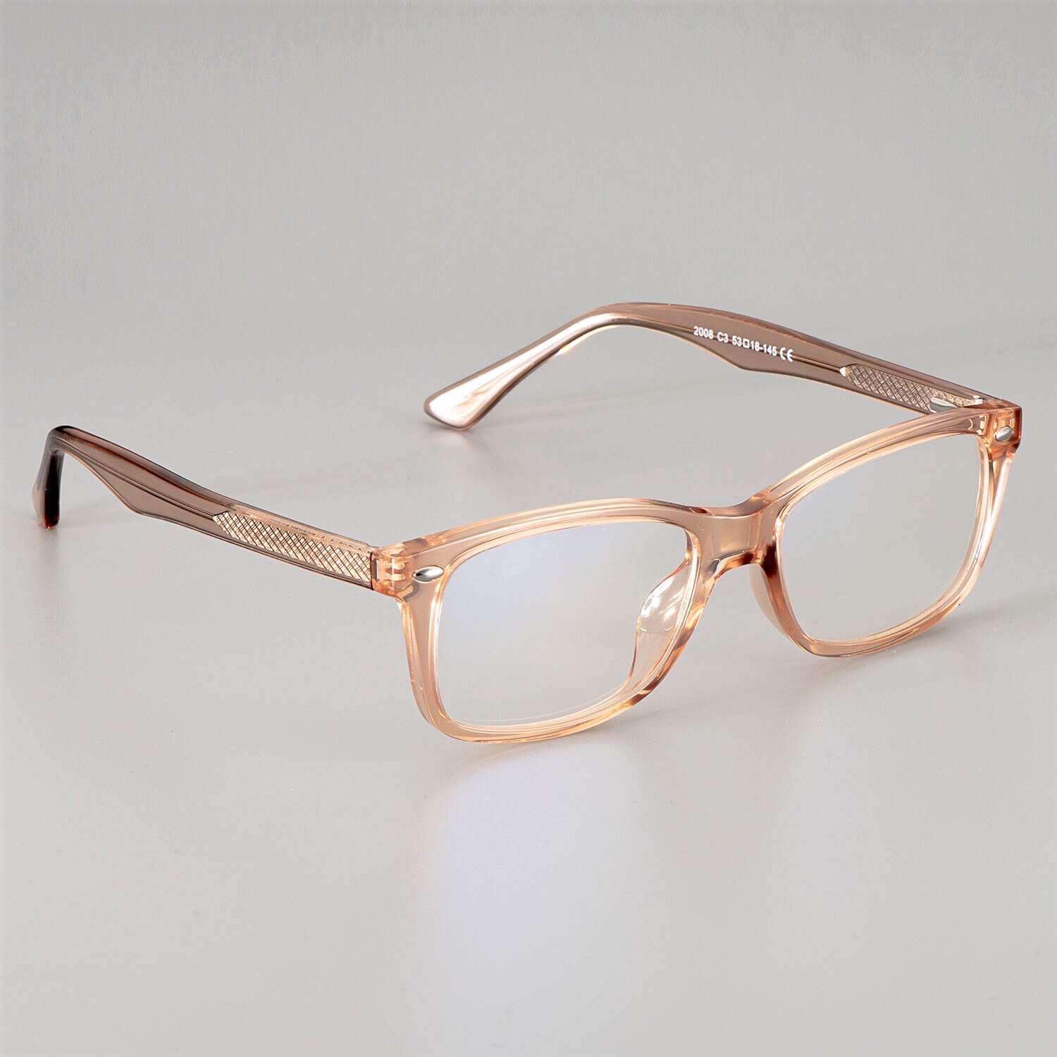 51018 Square Plastic Titanium Retro Glasses Frames Anti-Blue Light Ultralight Men Women Optical Computer EyeGlasses: tea