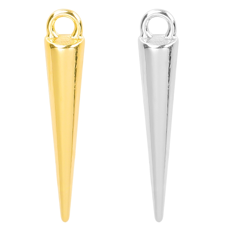 20 piezas de dijes de cono de punta larga Punk gótico para hacer pendientes, suministros de Metal, Color plateado/dorado, accesorios DIY de personalidad a granel: Color amarillo dorado claro