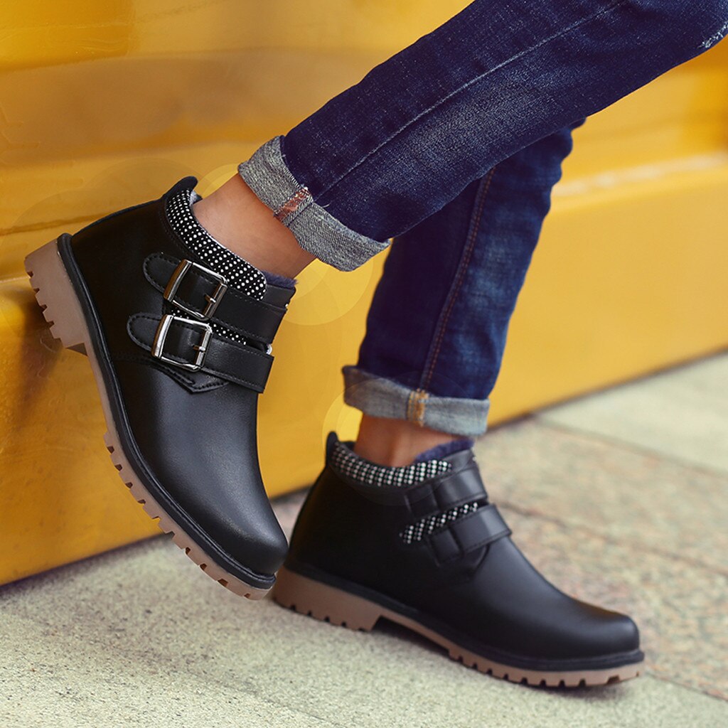 Chaussures pour enfants en cuir pour garçons, grandes tailles, en velours, confortables et décontractées, bottes de neige pour enfants, chaussure enfant  #y2