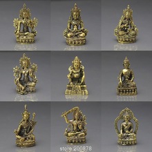 HDC0683 Tibetaanse Mini Pocket Amulet Boeddha Gouden Boeddha Status Decor Ambachten Lotus-geboren Schat Collecties