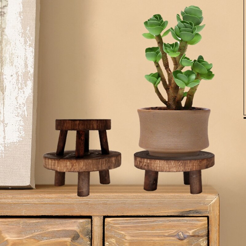 Massief houten vierkante voetstuk houten bonsai voetstuk houten voet theepotvoet vaasdecoratie voor thuiskantoordecoratie displaystandaard(3.1 * 3.1 * 1.5 in