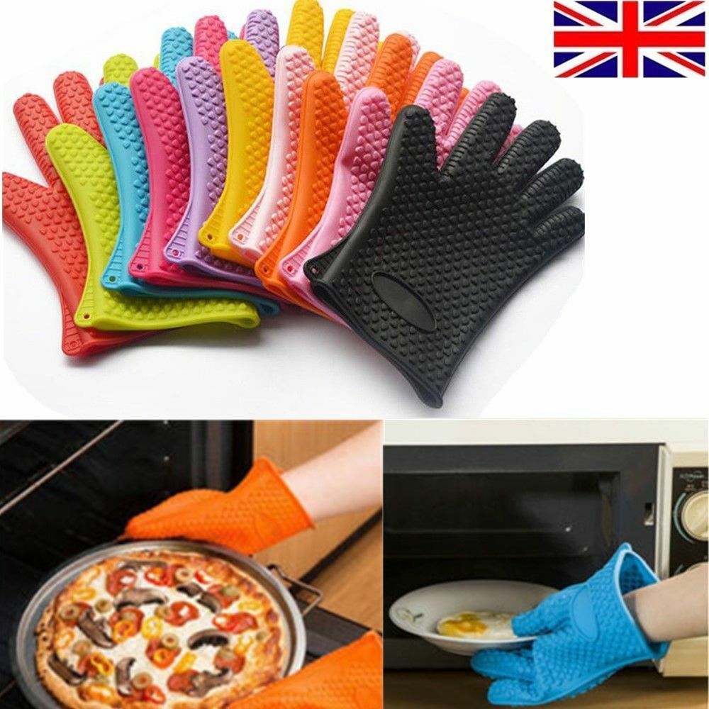Nyeste køkken varmebestandig silikone handske ovn grydeholder bagning bbq madlavning opvaske handsker