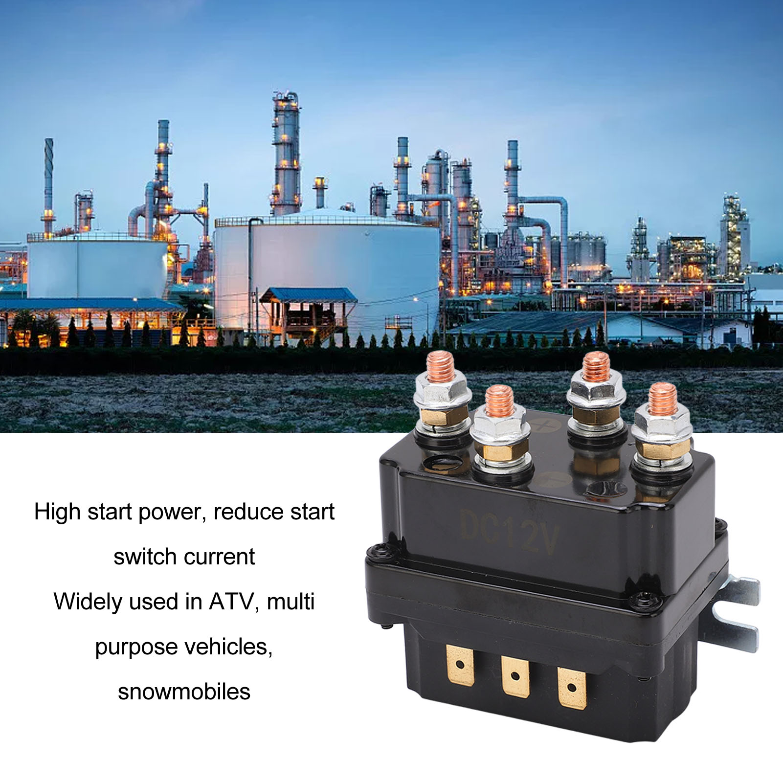 Vattentätt relä 250a integrerade vattentäta abs-mässingsrelä för elektriska vinscher för terrängfordon 12v vinschreläer