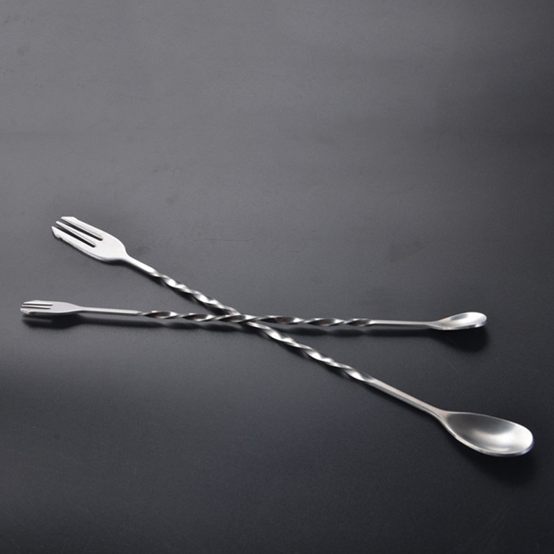 in Acciaio Inox sbarra Cucchiai da cocktail bere miscelatore Muddler Agitazione Miscelazione Mescolare Cucchiaio Mestolo Cucchiaio da cocktail shaker Cucchiaio Attrezzo Della Barra