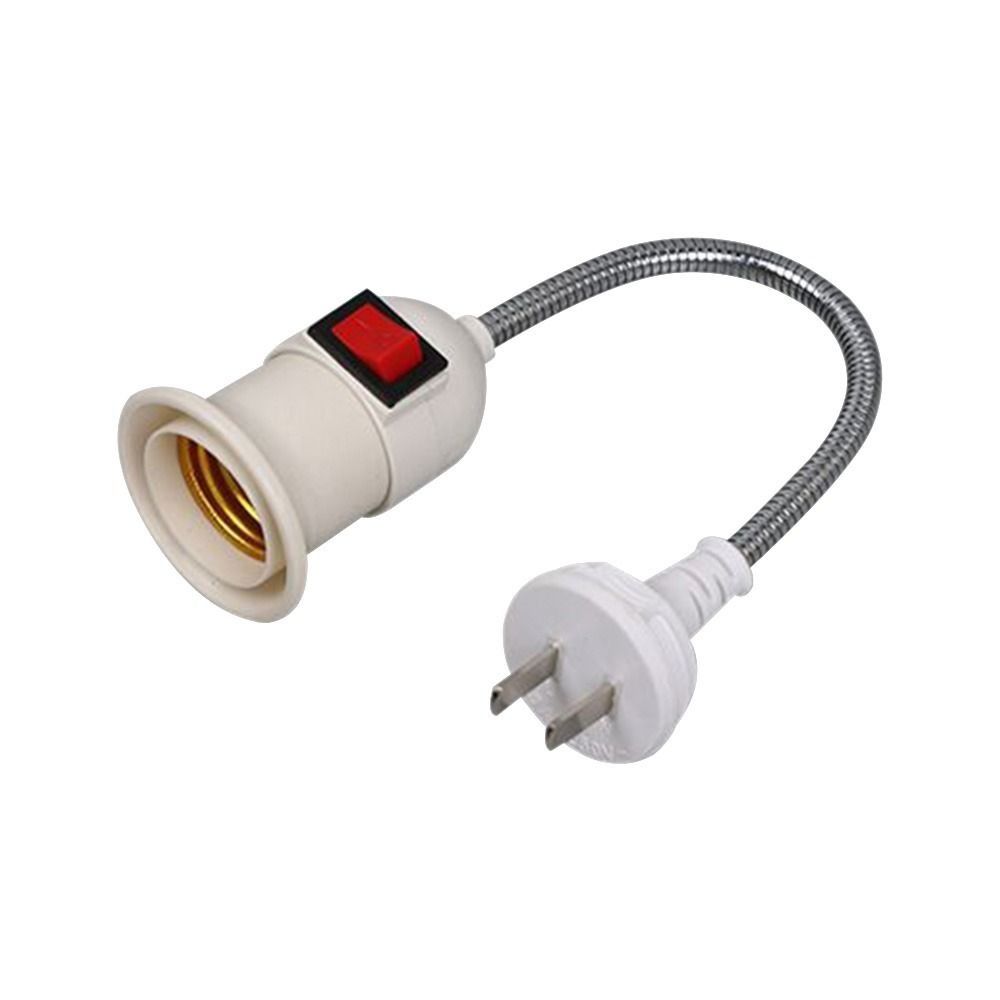 E27- fatning pærefatning lysfatning med afbryder eu us uk stik lampefatning energibesparende led bordlampe led-sokkel lampesokkel: Sort