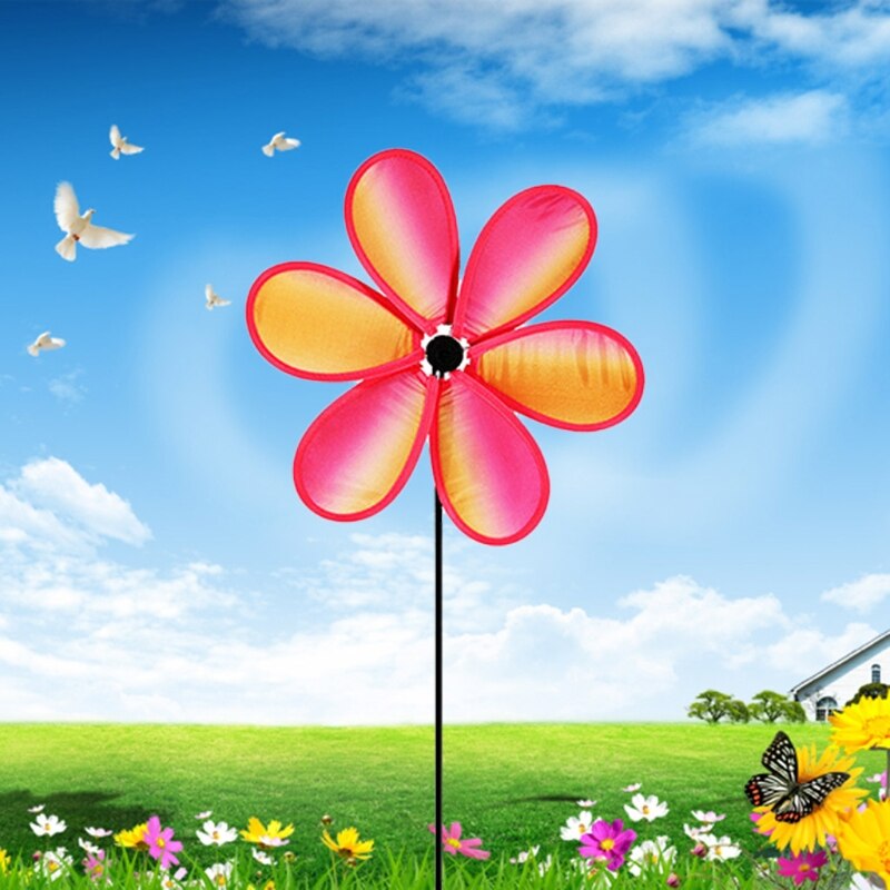 Search Colorful Flower Wind Spinners Lawn Pinwheels Windmill Party Pinwheel for Garden N7MB