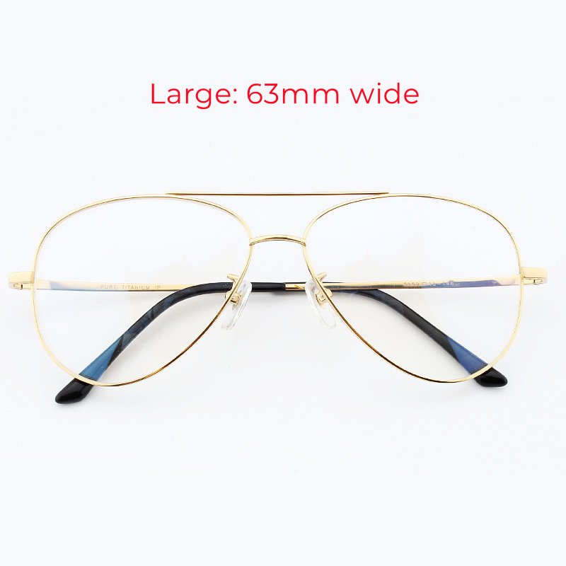 Ren titan optisk innfatning med styrke herre pilotbriller solbriller brille store brede ansiktstrekk bruk 63mm brede dobbel bro: Oransje