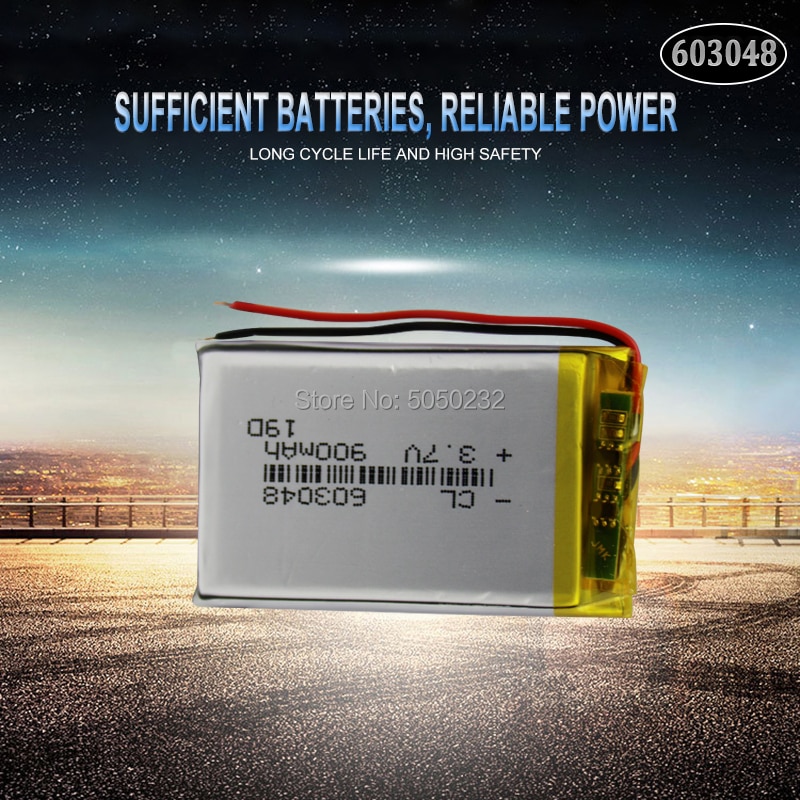 Batería recargable de 3,7 V, 900mAh, 603048, polímero de litio, li-po, celdas de iones de litio para luz LED, DVD, GPS, MP5, PDA, PSP, Banco de energía, 1 ud.