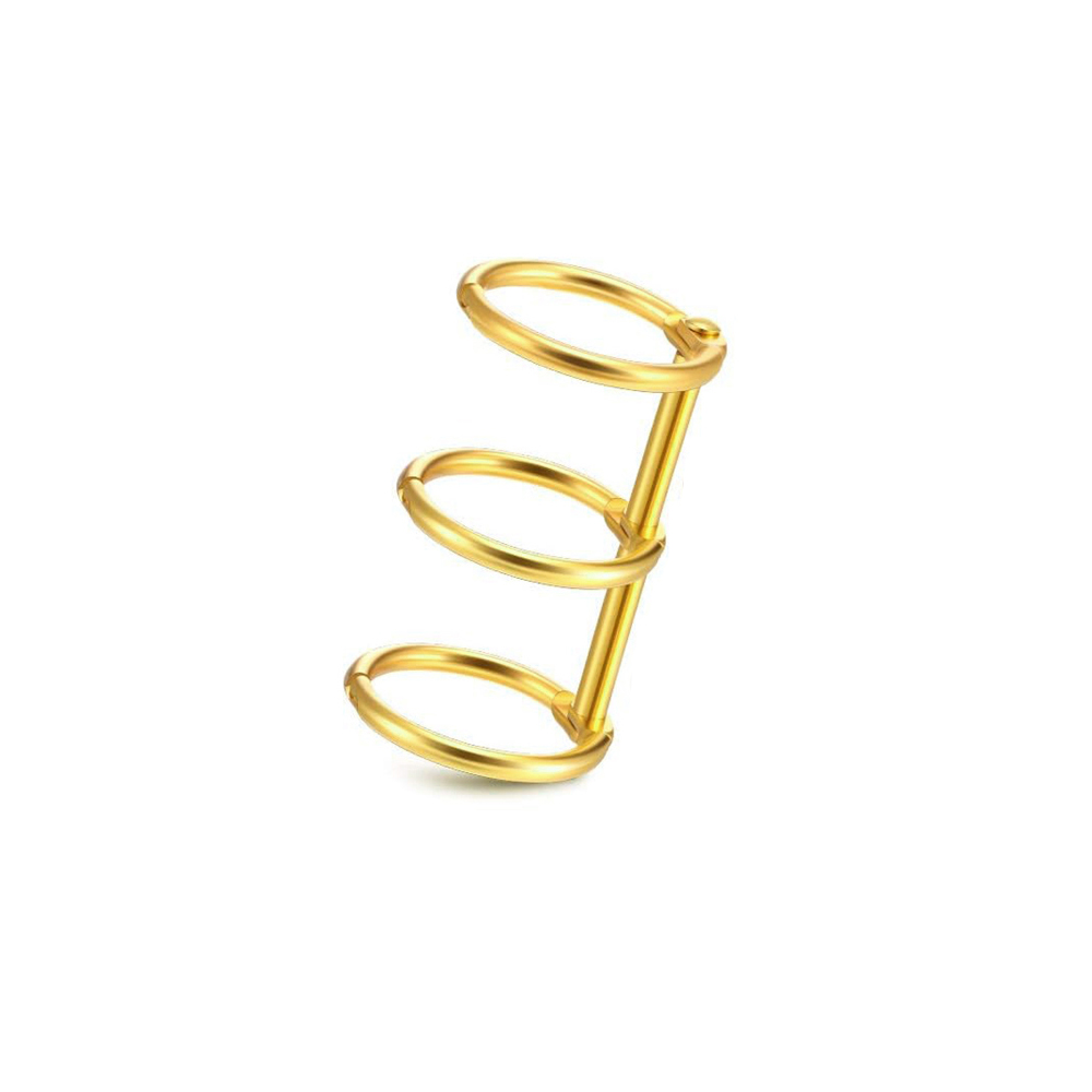 Carpetas de hojas metálicas sueltas de 3 anillos, anillos de libro con bisagras divididas a presión para bricolaje, diario de viaje, álbum de fotos, cuaderno, encuadernación, 2/6/10 Uds.: 3 # / Dorado