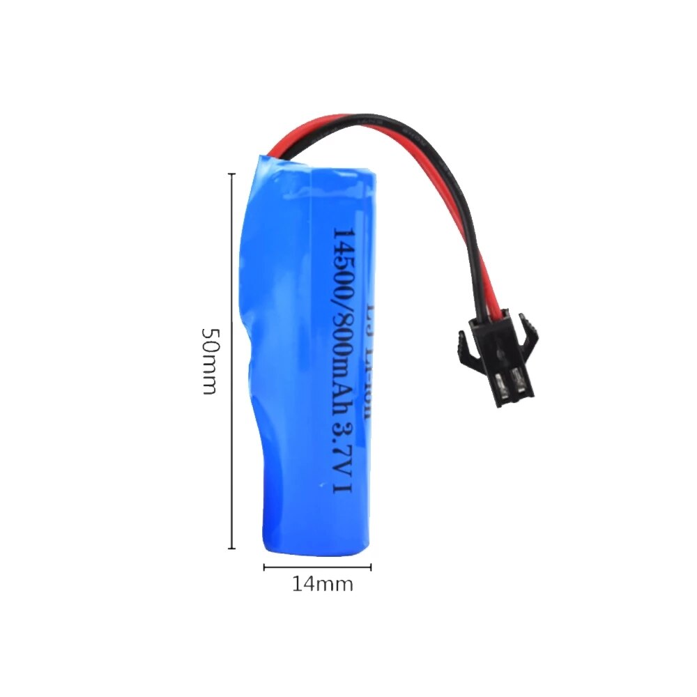 Batería de iones de litio para coche de control remoto. C2 D828, 14500 SM-2P, 3,7 v, 800mah, para coche de juguete acrobático de radiocontrol, accesorios para JJRC C2 D828