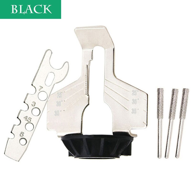 Chainsaw Sharpening Kit Rotary Sharpener Tool Chain Machine Kit Saw Blade Sharpener Guide Drill Adapter Head: Black