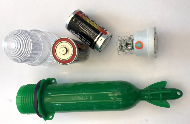 Posidon 25cm 3.0V Verschillende Kleuren Vissen Netto Signaal Licht Trekken Visnet Lamp Camping Outdoor Licht Vissen Float licht: Red-Blue-Green