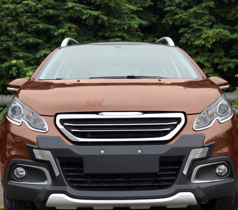 Faro delantero de cromo ABS, cubierta decorativa Eyelind Trim 2 uds. Para Peugeot